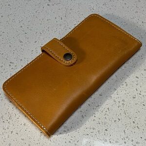 Portland Leather Goods Bifold Wallet with Snap Closure, Sunflower Yellow